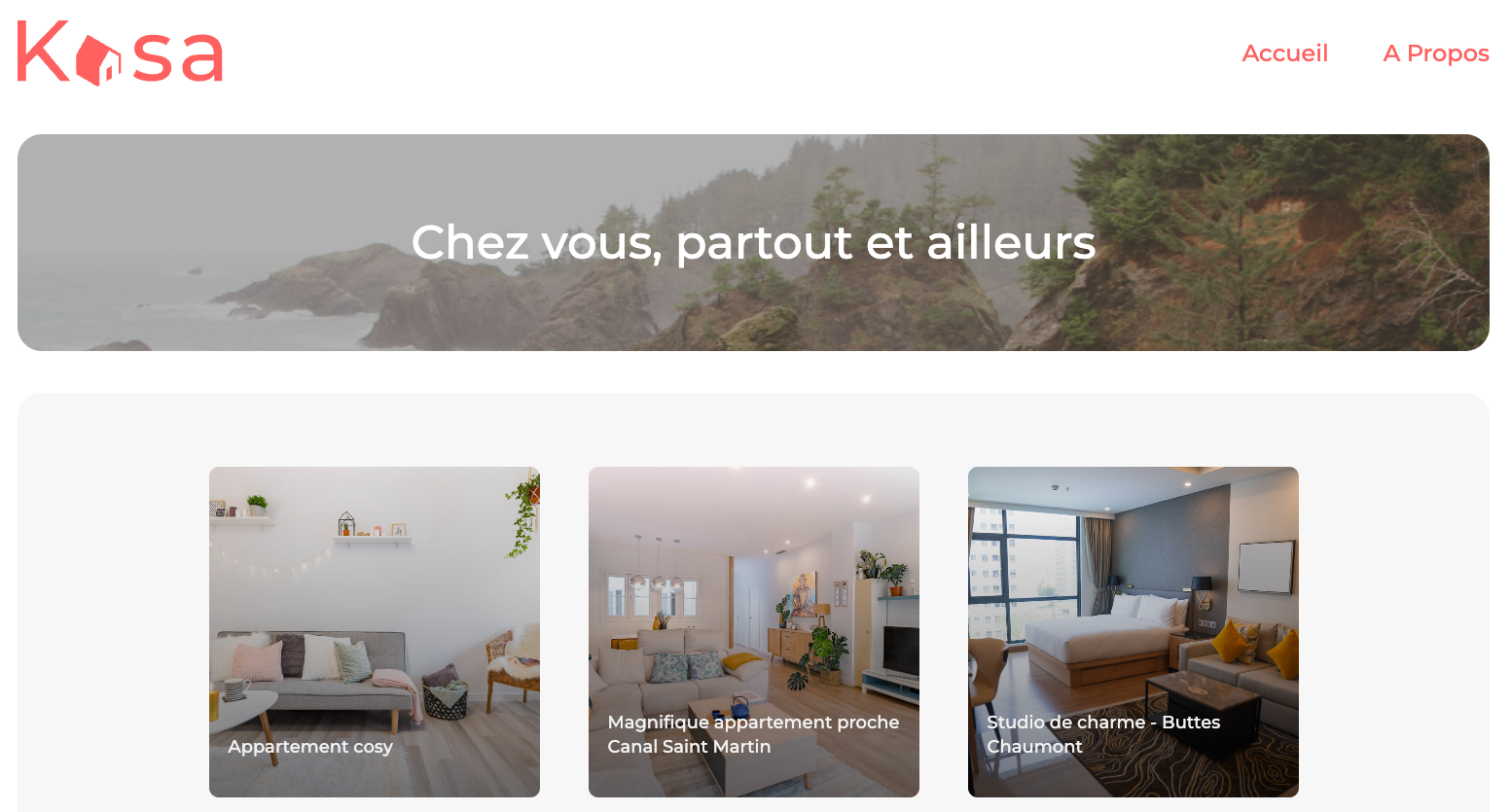 Capture d'écran du projet Kasa